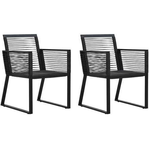  3-dijelni vrtni blagovaonski set od PVC ratana crni Slike