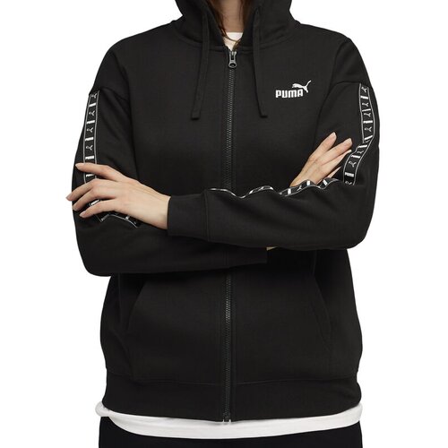 Puma Ženski duks Ess tape relaxed full-zip hoodie, Crni Slike