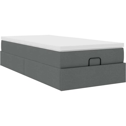 VidaXL otomanski okvir kreveta s madraca tamnosivi 90x200cm od tkanine Slike