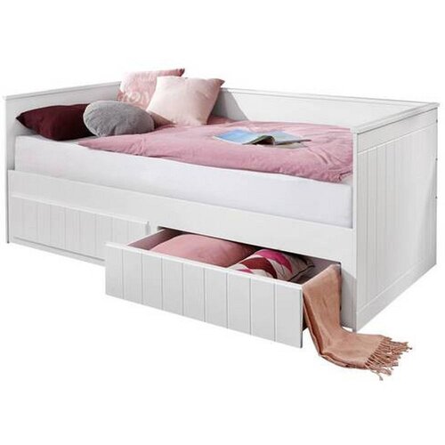 MID.YOU Mladinska Raztegljiva Postelja Timmi, Bela, 90-180x200 Slike