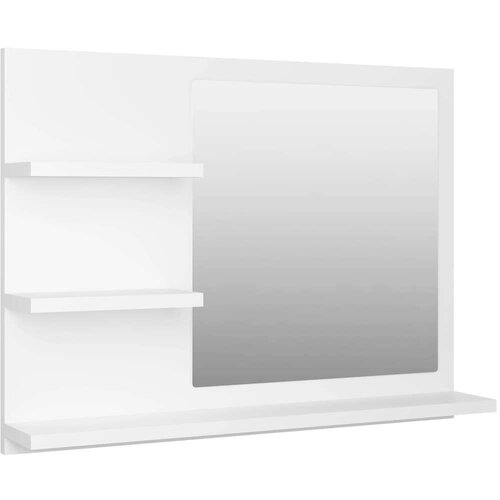 VidaXL Kopalni&amp;scaron;ko ogledalo belo 60x10,5x45 cm iverna plo&amp;scaron;ča Slike