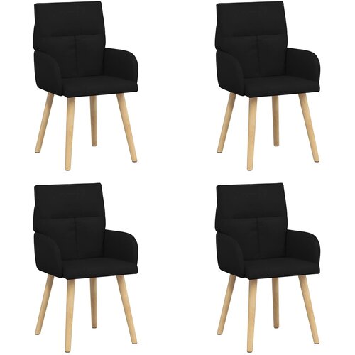 vidaXL Trpezarijske stolice 4 kom. Tkanina Crna 60 x 56 x 96 cm - Crna 4 Cene