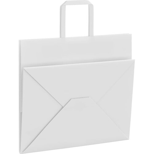  Papirnate vrećice 50 kom s ručkama bijele 32x22x28 cm Slike