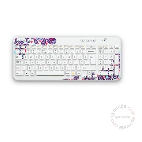 Logitech USB YU Wireless Keyboard K360, White Paisley 920-004110 tastatura Slike