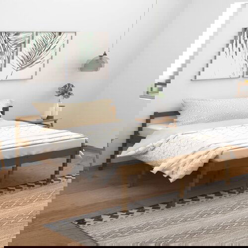 VidaXL Okvir za krevet od borovine boja meda 150 x 200 cm 5FT King Slike