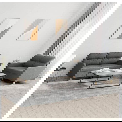 VidaXL 2-dijelni set sofa s jastucima tamnosivi od tkanine Slike