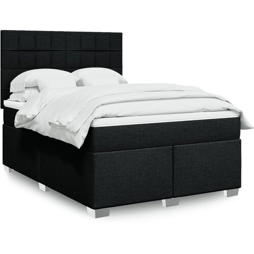 vidaXL Box spring posteljni z vzmetnico črn 140x190 cm blago Cene