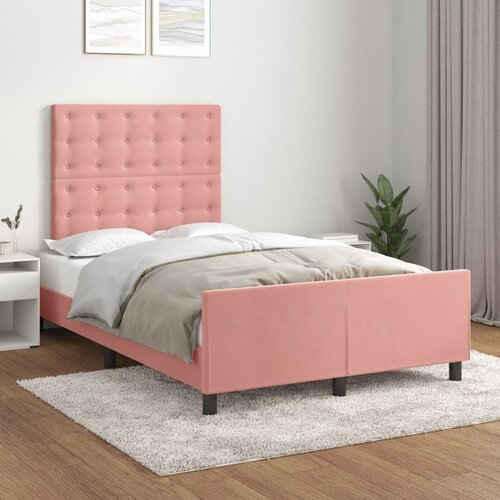 Furnova Posteljni okvir brez vzmetnico roza 120x190 cm žamet, (21936455) Slike