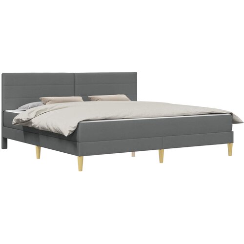  Okvir kreveta s madracem Tamno siva 180 x 200 cm tkanina Slike