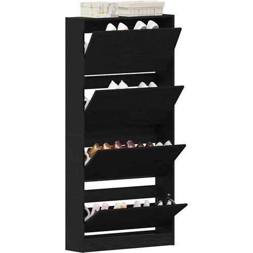  Ormar za cipele Crni hrast 80 x 21 x 163,5 cm Konstruirano drvo Slike