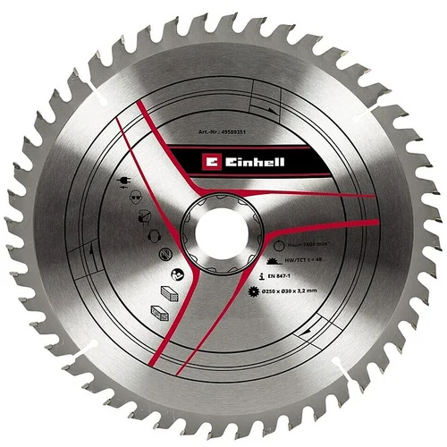 Einhell List za kružnu pilu (250 mm, Provrt: 30 mm, 48 zubaca, Širina reza: 3,2 mm)