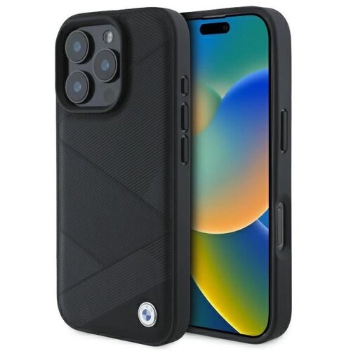 BMW USNJEN OVITEK SIGN CROSS LINES VZOREC ZA IPHONE 16 PRO MAX ČRN, (21898208) Cene