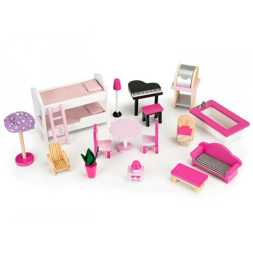ECO TOYS Drvena Kućica Za Lutke Sa Liftom Xxl Slike