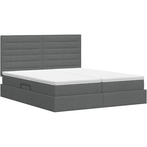  Krevet s od storage s uzglavljem Tamnosiva 180 x 200 cm Tkanina - Tamnosiva 180 x 200 cm Dizajn linija Slike
