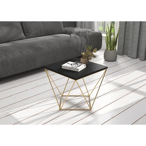 ADRK Moderna stoli� za kavu DIANA 50x50 - ZLATNA-CRNA Cijene