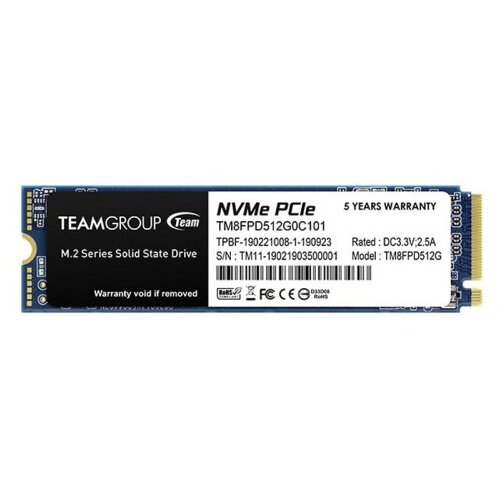 Team Group MP33 PRO 512GB M.2 PCIE NVME SSD TM8FPD512G0C101 Slike