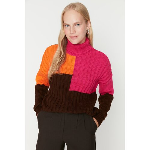 Trendyol Fuchsia Turtleneck Knitwear Sweater Slike