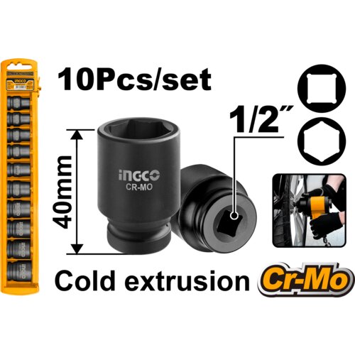 Ingco 10-delni set 1/2“ udarnih nasadnih ključeva HKISSD12101 Cene