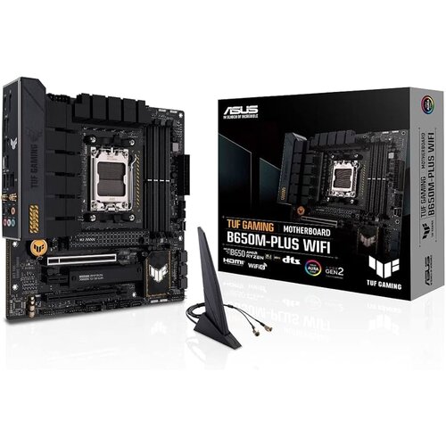 Asus MB TUG GAMING B650M-PLUSWIFI, AM5, 4x DDR5, DP, HDMI,2x M.2, 4x SATA, 8xUSB, mATX Slike