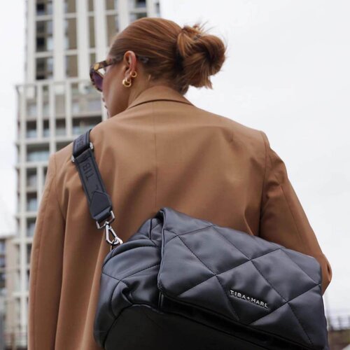 Tiba+Marl torba za previjanje nova eco compact quilted faux black Slike