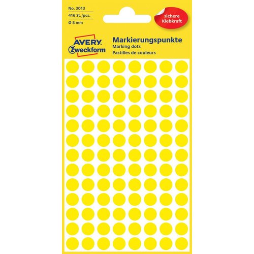Zweckform Etikete (označevalne točke) 3013, premer 8 mm, rumene Slike