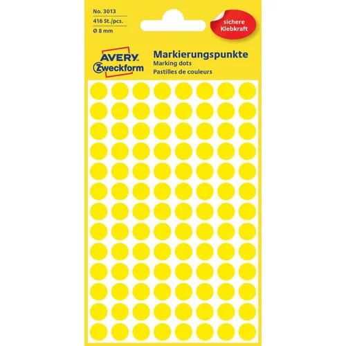 Zweckform Etikete (označevalne točke) 3013, premer 8 mm, rumene