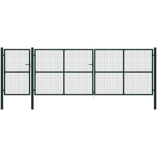 vidaXL Vrtna vrata jeklena 500x150 cm zelena Cene