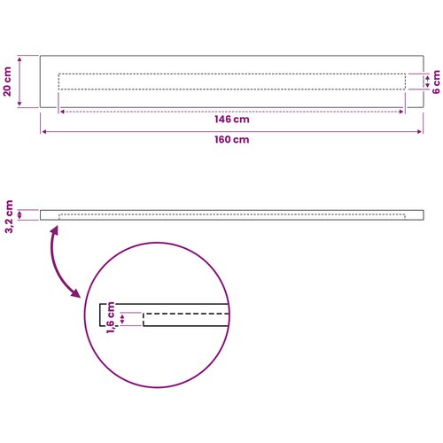  Pravokutni stolni vrh 160 x 20 x 3,2 cm Pravokutni Slike