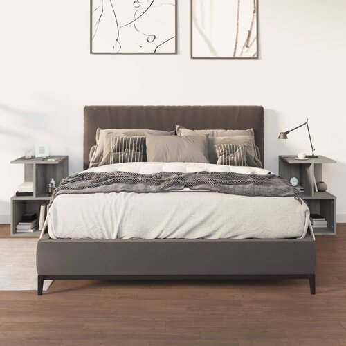vidaXL Nočna omarica 2 kosa siva sonoma 35x35x55 cm konstruiran les Cene