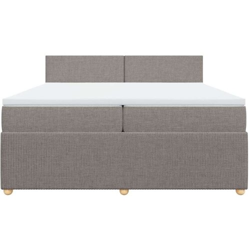 VidaXL Krevet s oprugama i madracem smeđesivi 200x200 cm od tkanine Slike