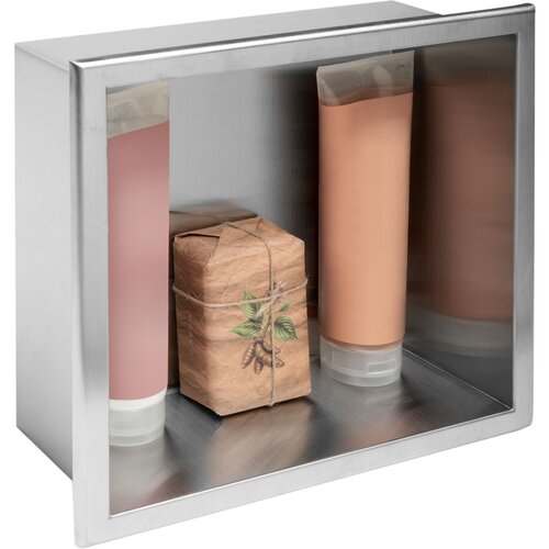 Rea bathroom shelf 30x30 steel brush Slike