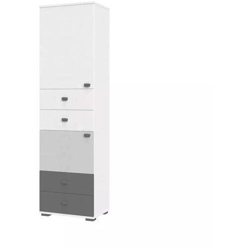 Jela VITRINA ARC F7 (VE BARV)-Bela mat lak/perla siva mat lak/grafit mat lak Slike