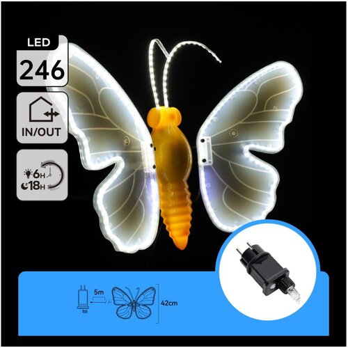 Aigostar LED spolja&amp;scaron;nja božićna dekoracija 234xLED IP44 hladna bela leptir Slike