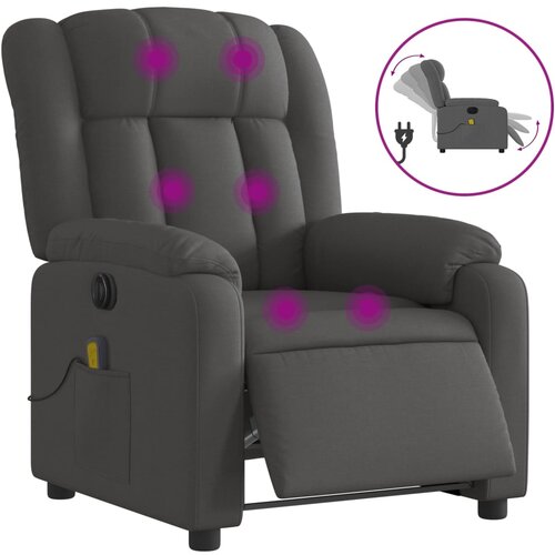 Maison Chic Električni masažni naslanjač - Relax naslanjač temno sivo blago, (22062256) Cene