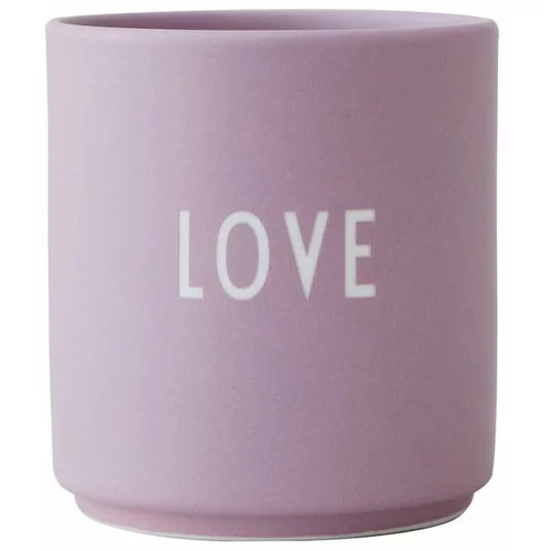 Design Letters Sivkasto vijoličen porcelanast lonček Favourite Love