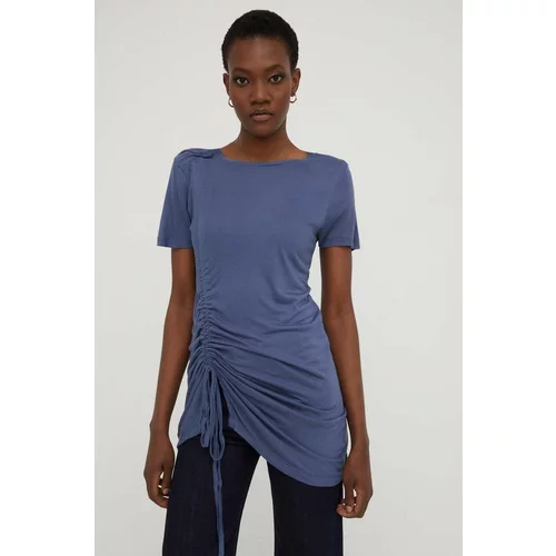 Answear Lab Majica kratkih rukava za žene, boja: tamno plava