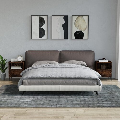 VidaXL Nočna omarica 2 kosa dimljeni hrast 40x35x50 cm Slike