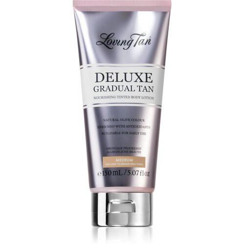 Loving Tan Deluxe Gradual Tan hranjivo mlijeko za tijelo za nagla&amp;scaron;avanje preplanulosti nijansa Medium 150 ml Slike
