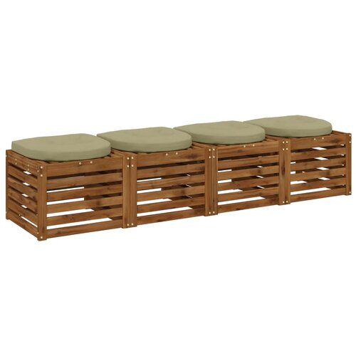  Jastučići za sjedalo od 4 dijela 4 kom. 100% poliester - Svijetlo zelena 45 x 45 x 5 cm Melange Cene