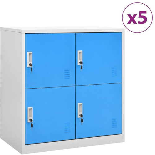 VidaXL Omara s ključavnico 5 kosov siva in modra 90x45x92,5 cm jeklo Slike