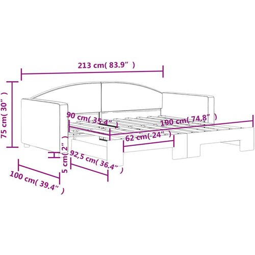 vidaXL Dnevni krevet na razvlačenje crni 90 x 190 cm od tkanine Cijene
