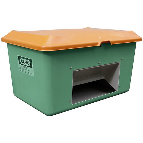 Cemo Posoda za posipni material iz umetne mase s steklenimi vlakni, prostornina 400 l, z odprtino za odvzemanje, zelen zaboj Cene