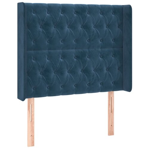 Maison Chic vzglavna omarica - nočna omarica - posteljna omarica z u&amp;scaron;esi temno modro 93x16x118/128 cm žamet, (21710469) Slike