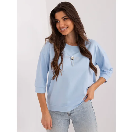 Fashion Hunters Light Blue Oversize Women's Casual Blouse