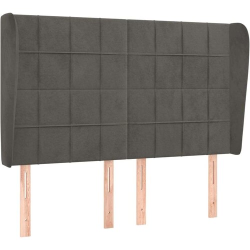  Uzglavlje s u&amp;scaron;ima tamnosivi 147x23x118/128 cm bar&amp;scaron;unasti Slike