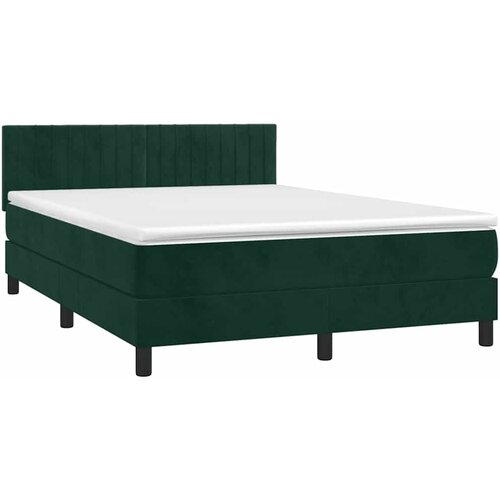  Krevet s oprugama i madracem tamnozeleni 140x190 cm bar&amp;scaron;unasti Slike