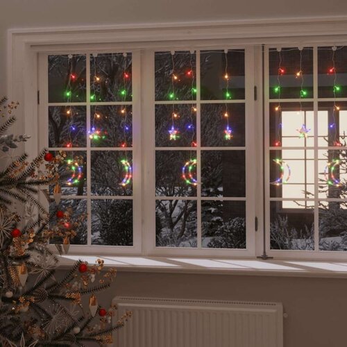 vidaXL Okrasne lučke zvezde in lune z daljincem 138 LED lučk barvne Cene