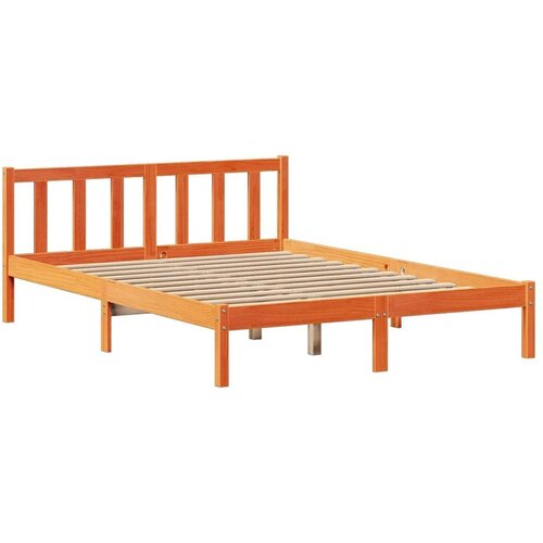 vidaXL Knjižna postelja brez vzmetnice vošč. rjava 135x190 cm borovina Cene