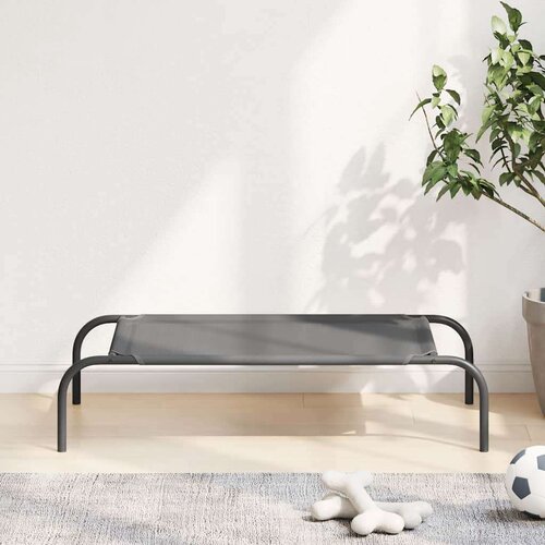 vidaXL dvignjena pasja postelja siva 90x50x20 cm tekstilen in jeklo Cene