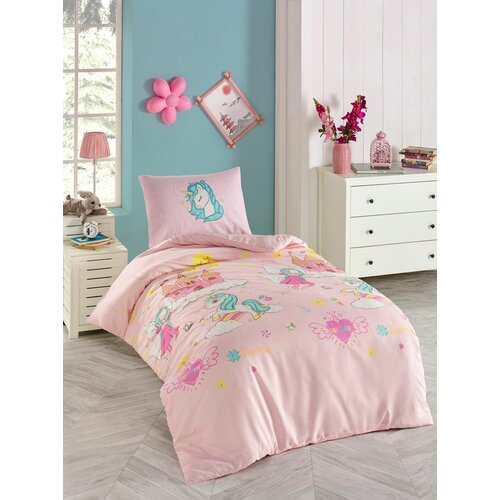 Lessentiel Maison unicorn dreams - pink pinkbluewhiteyellow single duvet cover set Slike